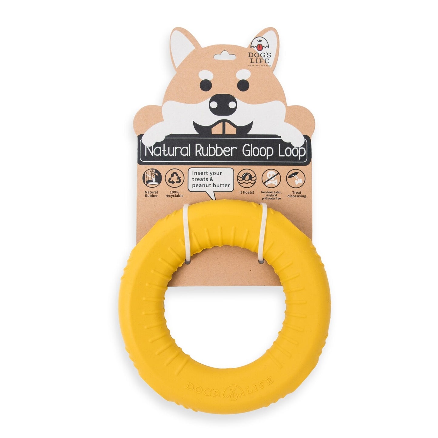 Dog's Life | Natural Rubber Stuffable Gloop Loop - Dog Toy