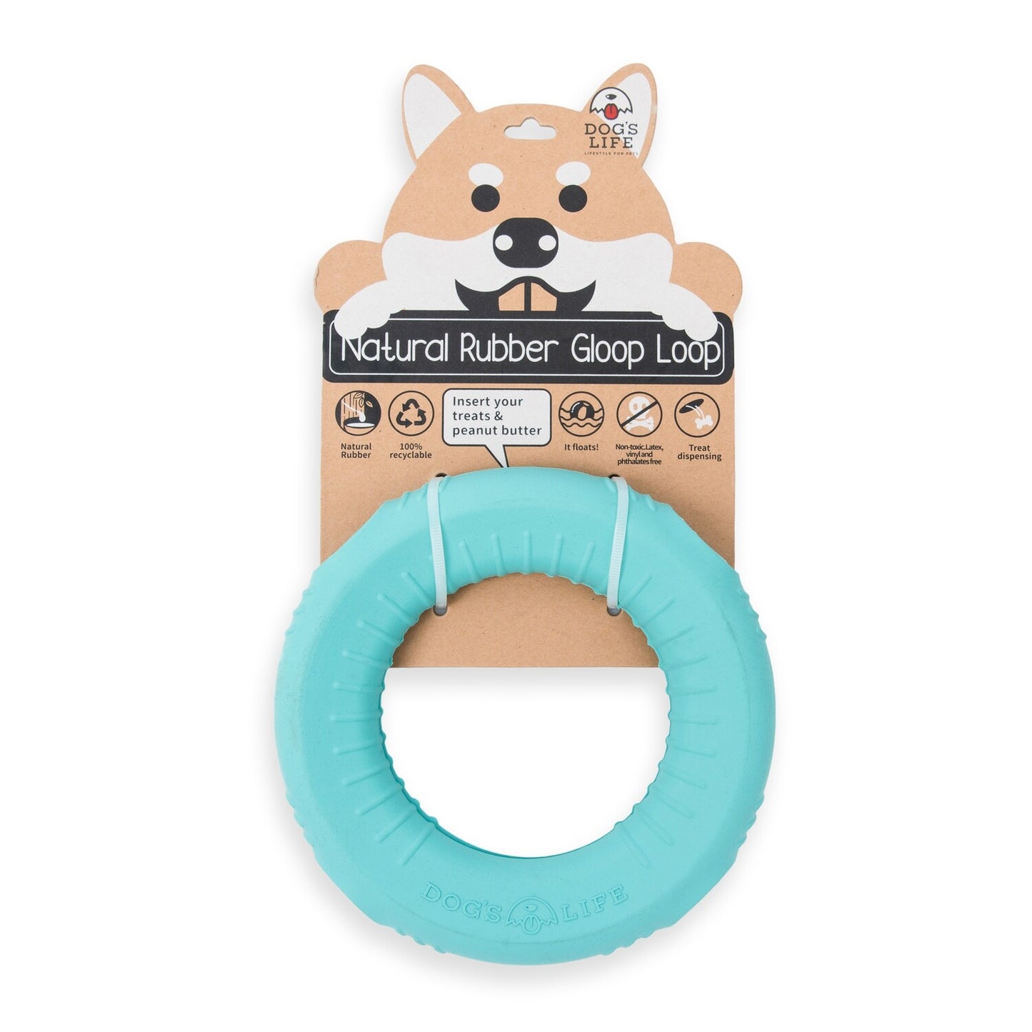Dog's Life | Natural Rubber Stuffable Gloop Loop - Dog Toy