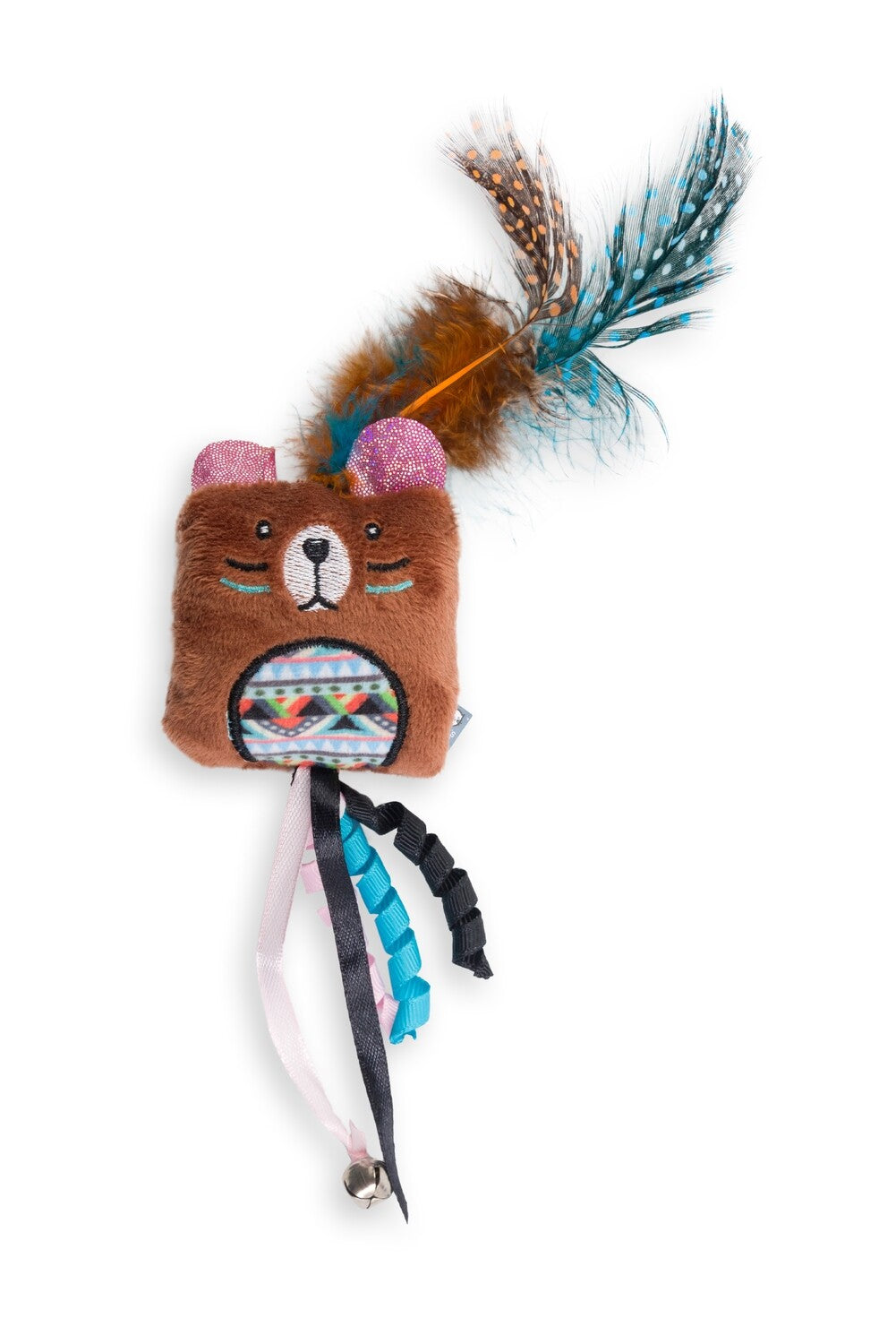 Cat's Life | Indie Square Bear Cat Toy with Feather