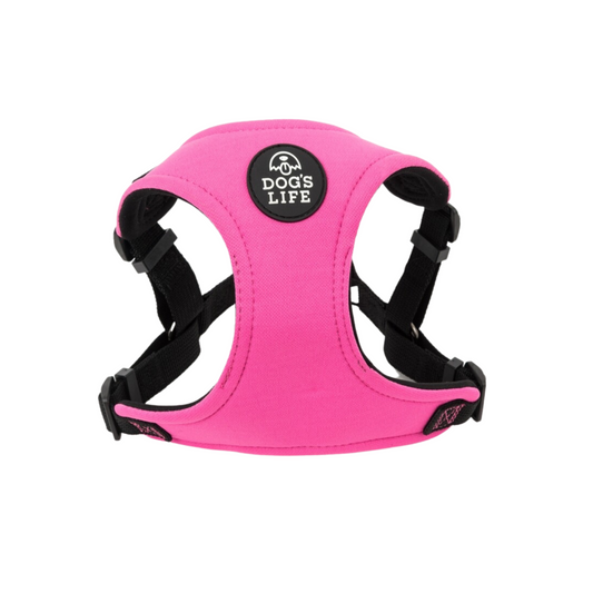 Dog Harness Pink Front View 