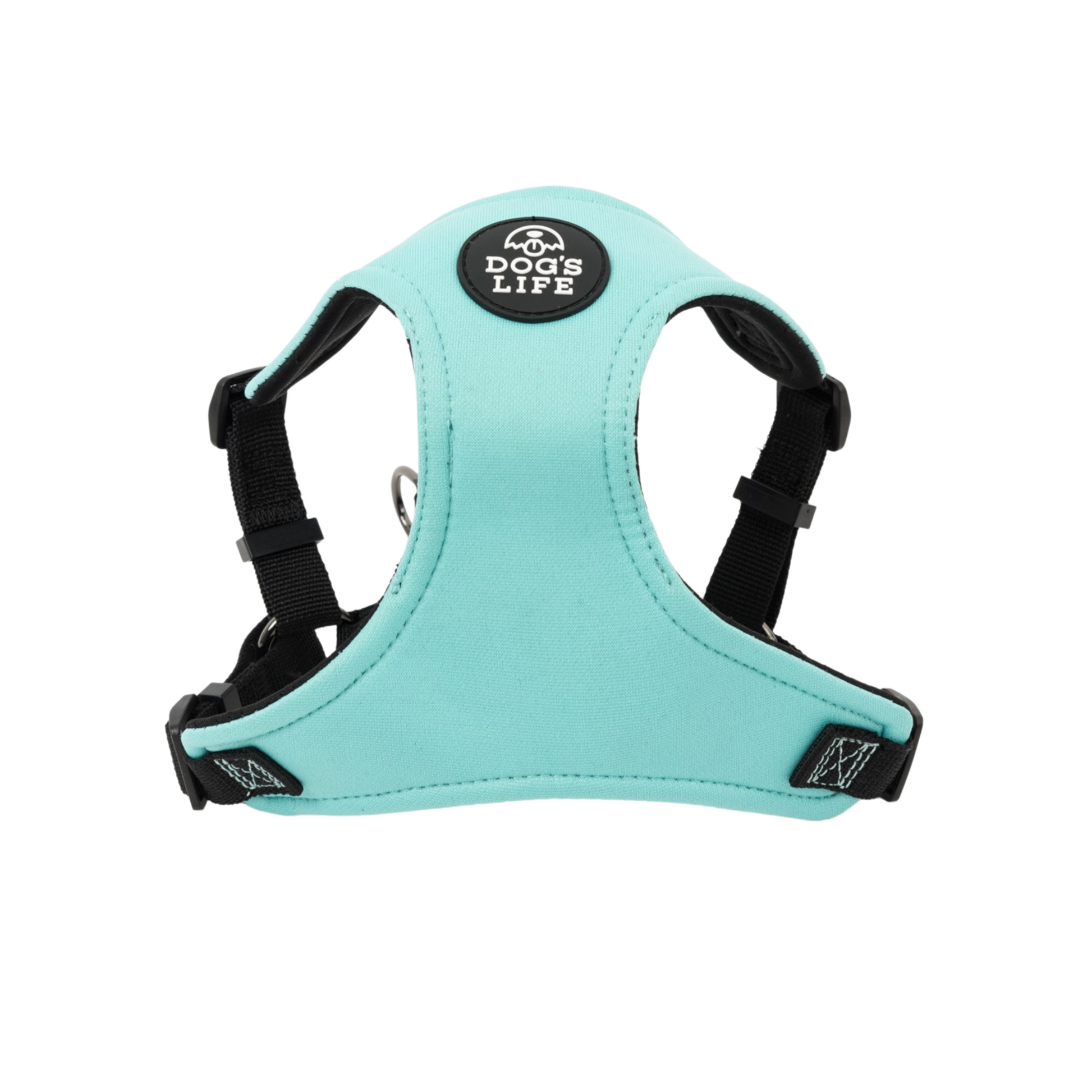 Dog Harness Turquoise, front view 