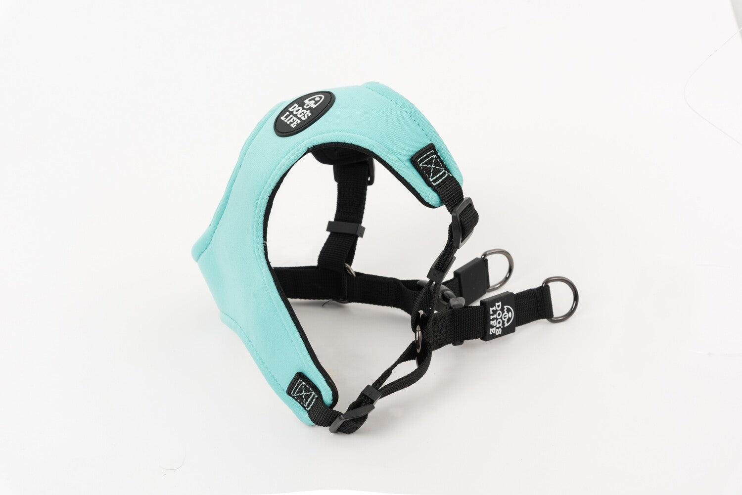 Dog Harness, Turquoise, side view 