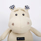 Henny the hippo plush dog toy beige, face view 