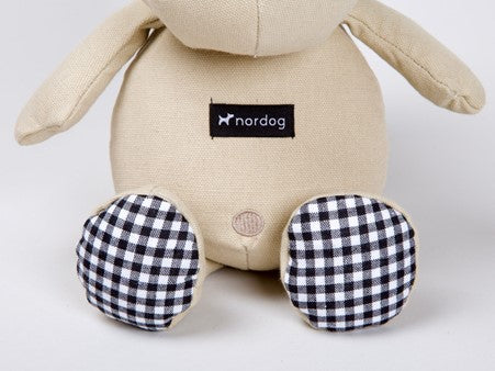 Henny the hippo plush dog toy beige feet view 