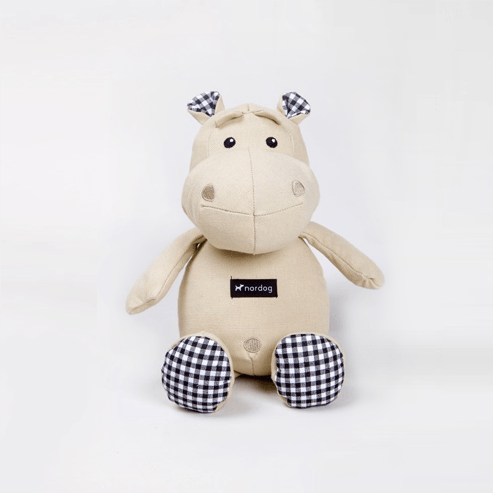 Henny the Hippo plush dog toy - beige Front view 