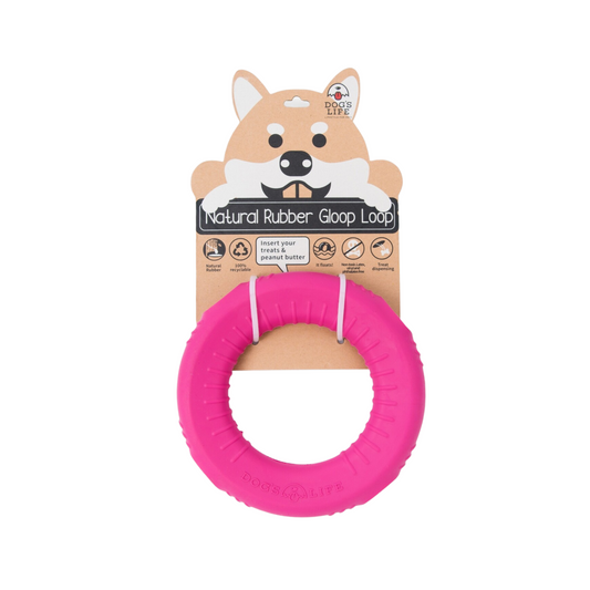 Dog's Life | Natural Rubber Stuffable Gloop Loop - Dog Toy