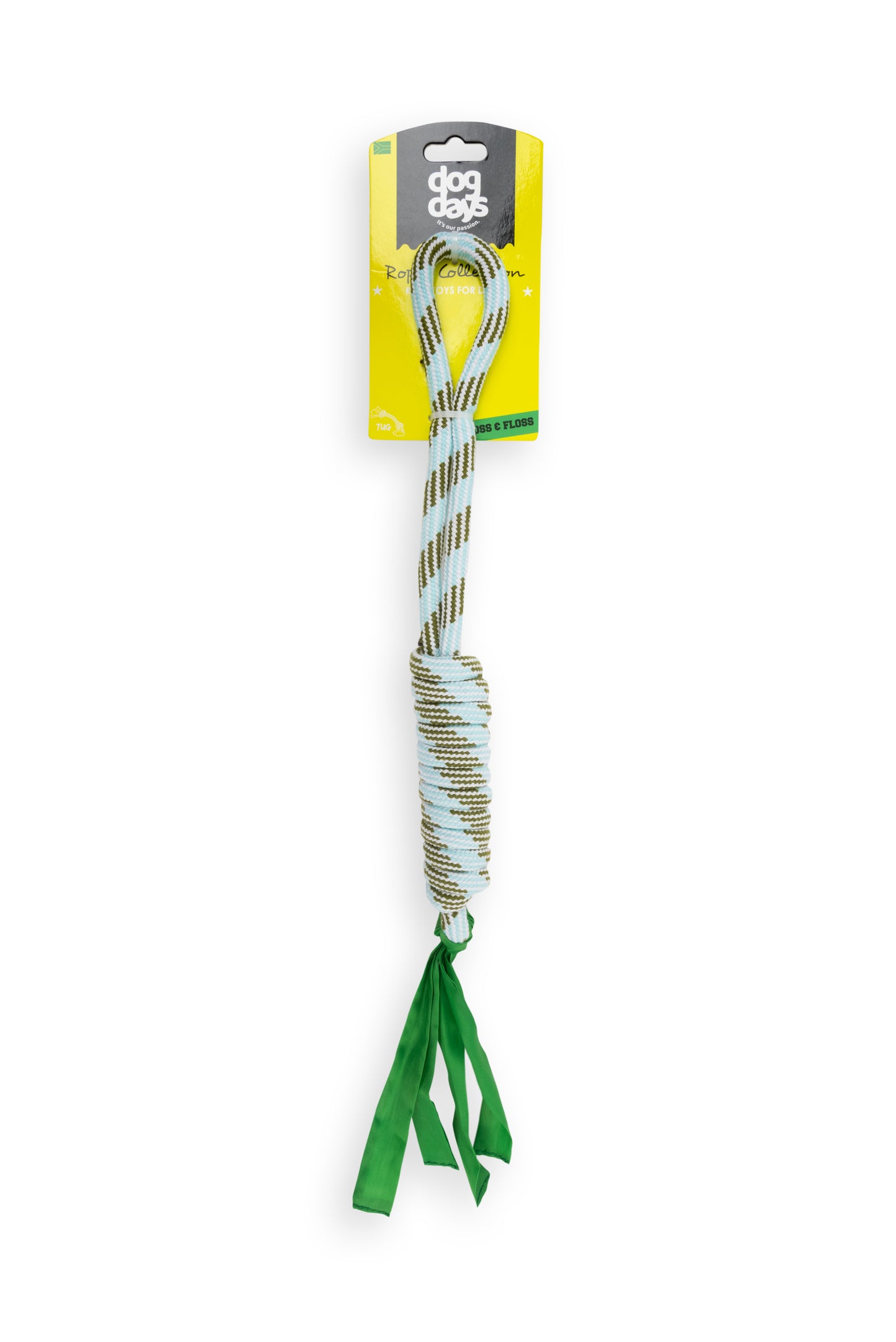 Rope Dog Toy with Tassel Blue and Green 